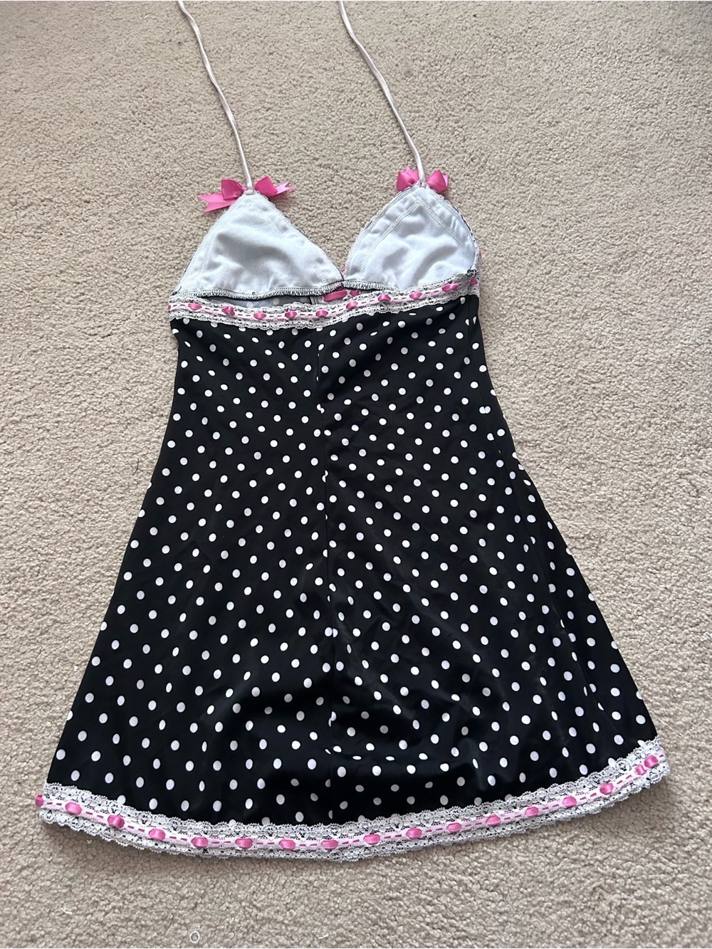 Vintage Body Zone Black and white polka dot babydoll swim top/mini dress XS/S - Picture 2 of 4